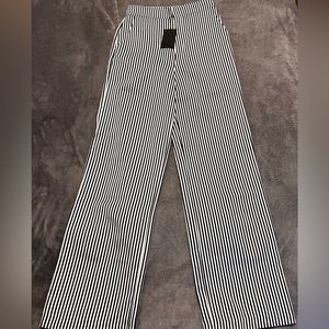 Designer Norma Kamali Revolve Lucy Pant Black And White Stripe XS with Tags